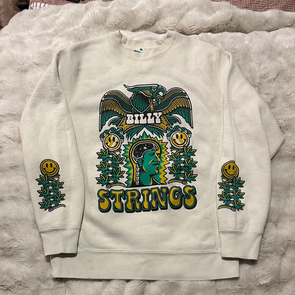 Cream Graphic Crewneck Sweater
